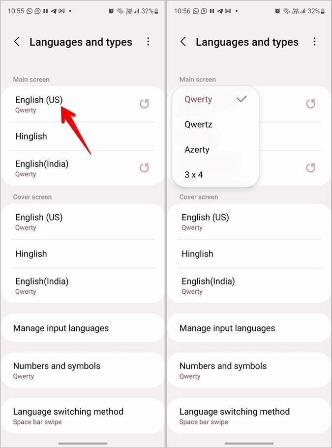 Samsung キーボードで言語を追加、変更、管理する方法