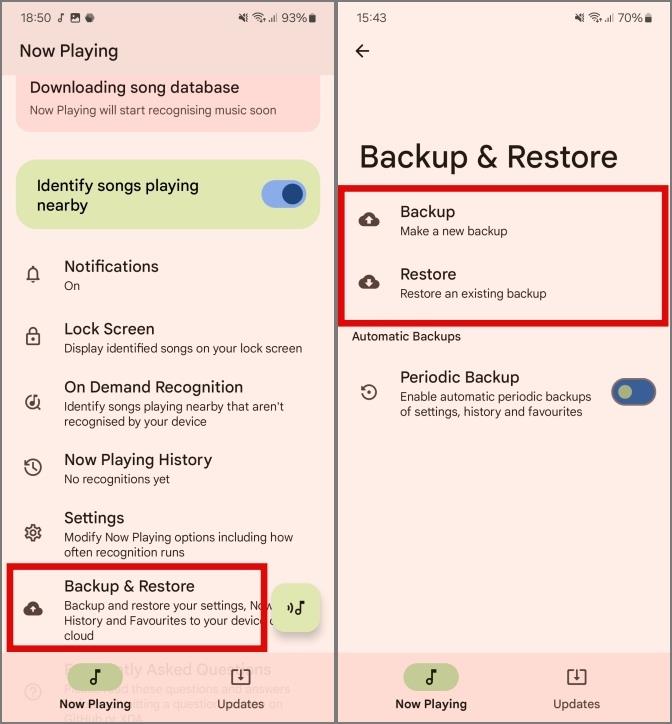 Samsung Galaxy スマートフォンで Now Playing を使用する方法