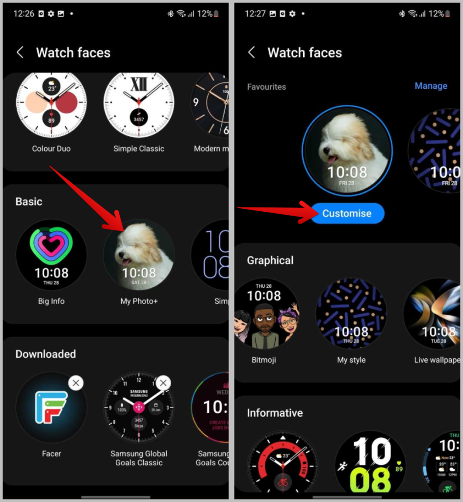 Samsung Galaxy Watch のウォッチフェイスをカスタマイズする方法