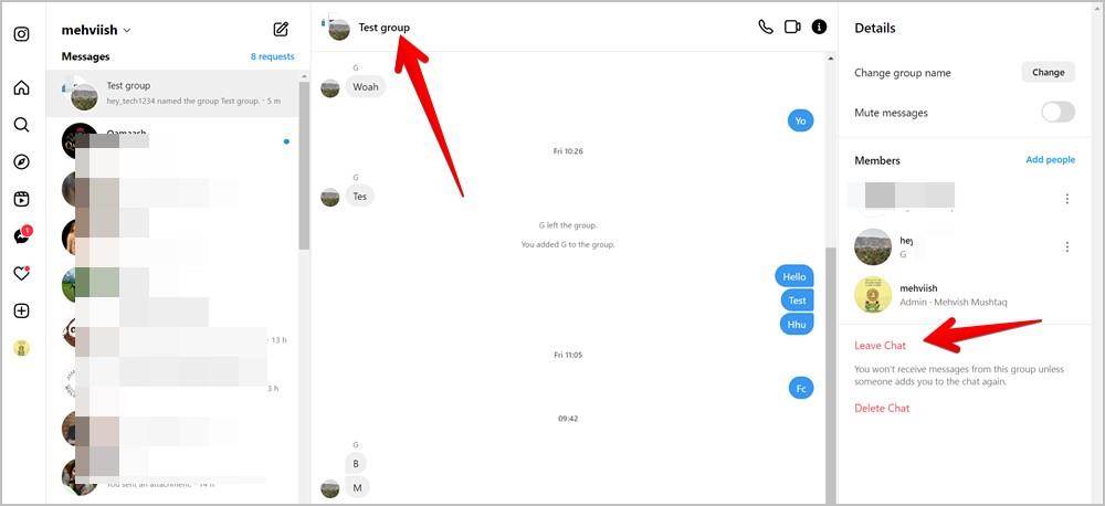 Instagram グループチャットから誰かを退出、削除、または削除する方法