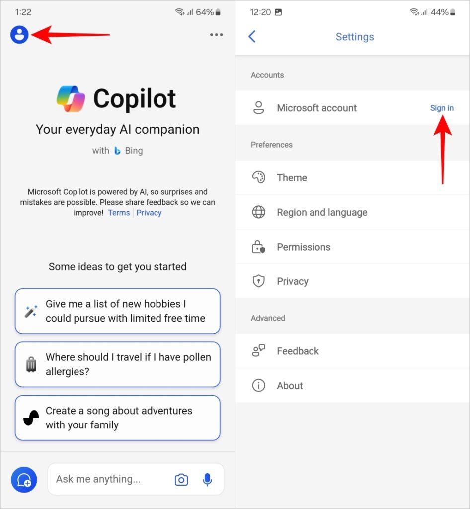 モバイルで Microsoft Copilot を使用する方法