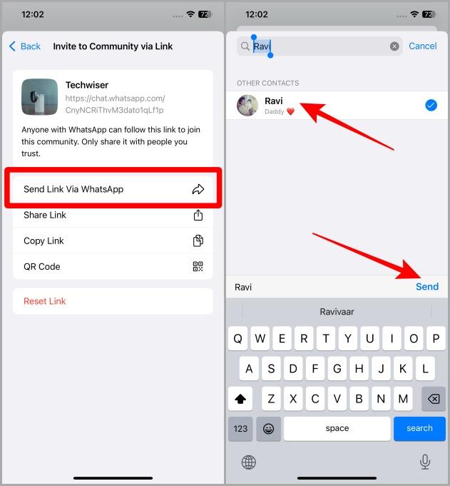iOS および Android の Whatsapp コミュニティに誰かを招待する方法