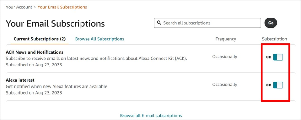 Amazon Email、Alexa、アプリの通知を無効にする方法