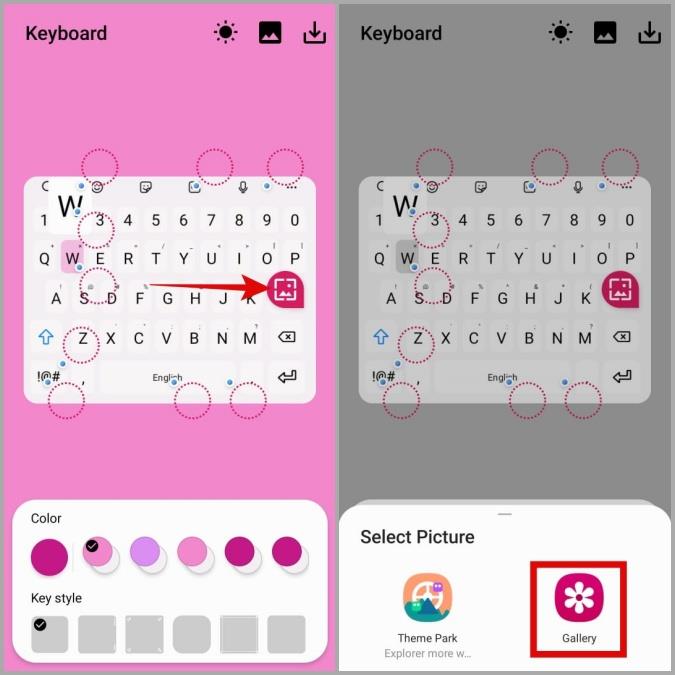 Good Lock モジュールを使用して Samsung キーボードのテーマを変更する方法