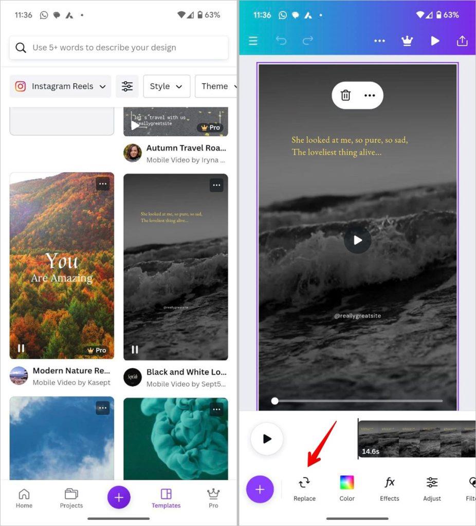 Instagram リール テンプレートの入手先