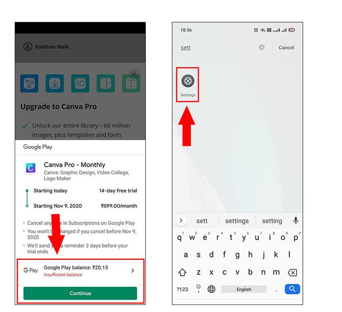 Android で Google Play ウォレットのアプリ内購入を変更する方法