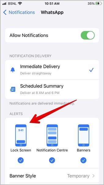 ロック画面とホーム画面で WhatsApp の通知を受け取る方法