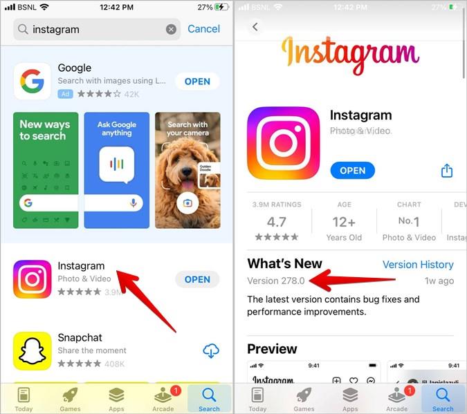 iPhoneまたはAndroidでInstagramアプリのバージョンを確認し、最新バージョンを見つける方法