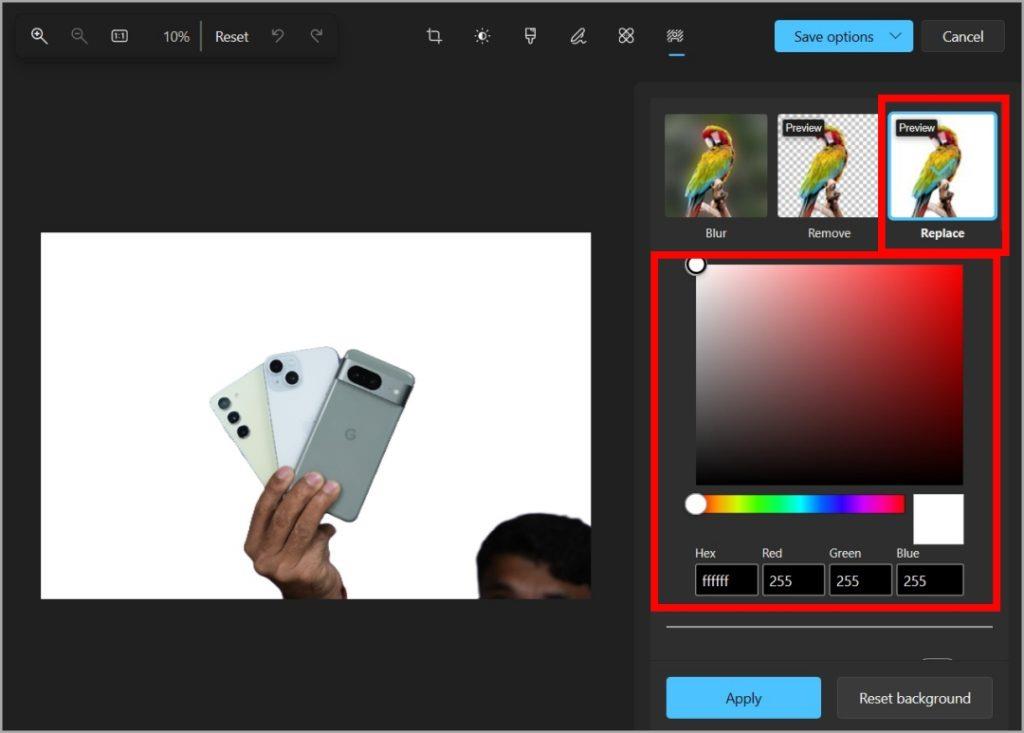 Windows フォト アプリで背景を透明にする方法