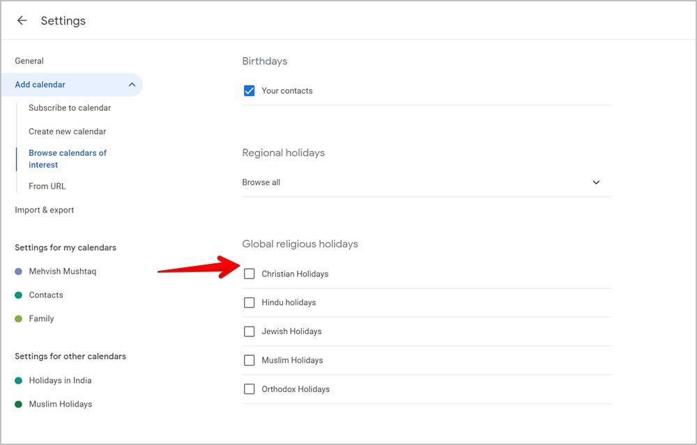 Google および Samsung カレンダーに祝日を追加/削除する方法