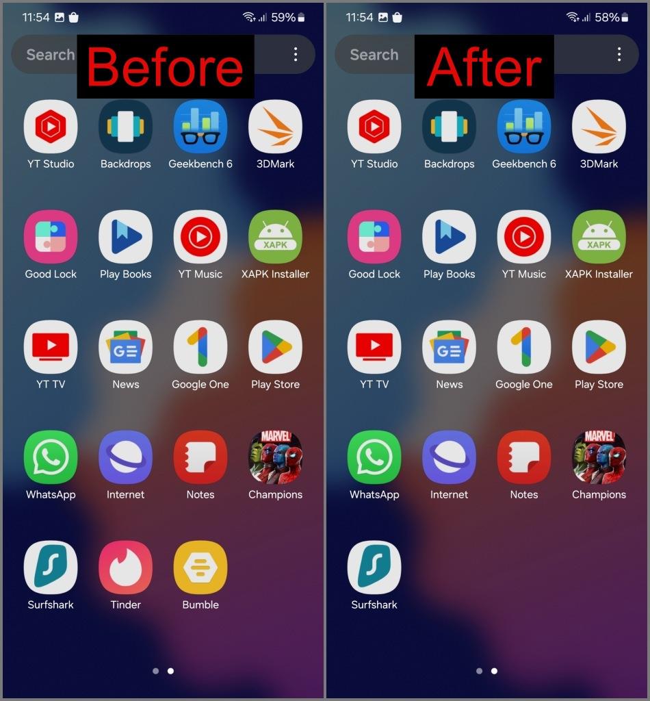 Samsung Galaxy 携帯電話で隠れたアプリを見つける方法