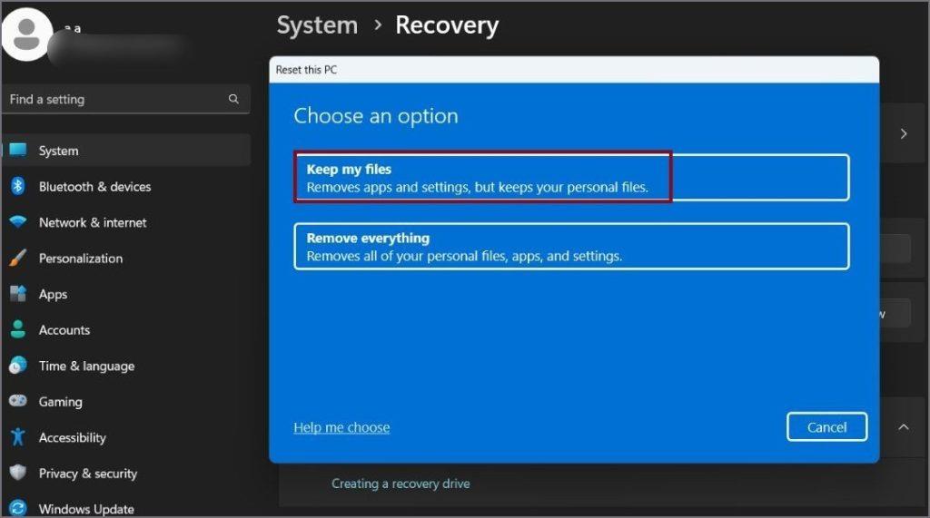 Windows 11 PC をリセットするとどうなるか