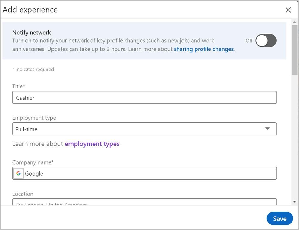 LinkedIn でエクスペリエンスを追加、編集、並べ替え、または削除する方法