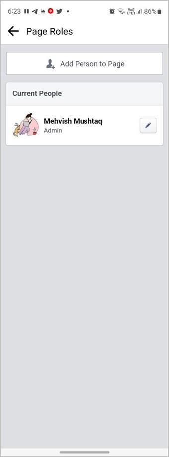 Facebook でページの役割を見つける場所