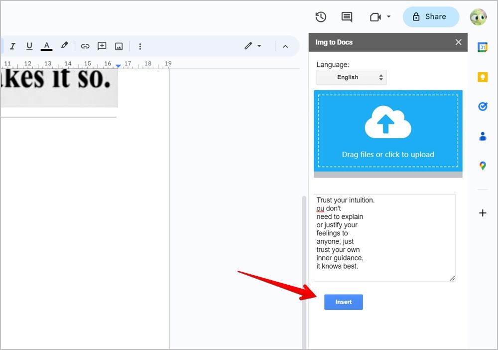Google ドキュメントで画像をテキストに変換する 4 つの方法