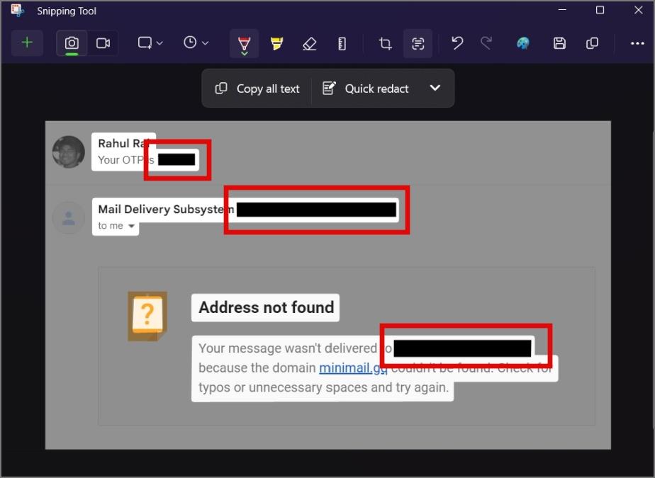 スニッピングツールを使用して画像からテキストを抽出する方法