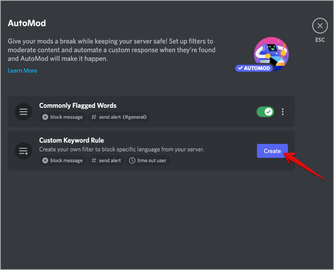 Discord でコンテンツモデレーションを設定して単語をブロックする方法