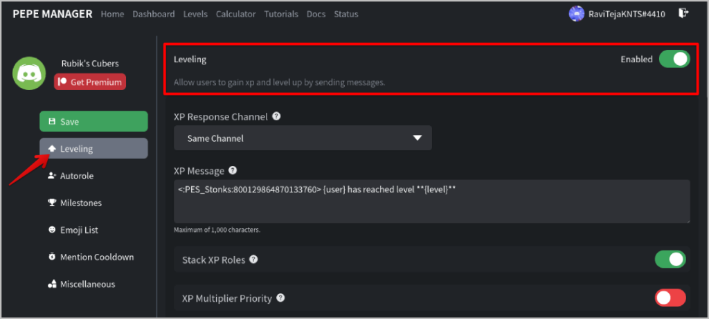 MEE6 レベル向けの無料の代替 Discord ボット