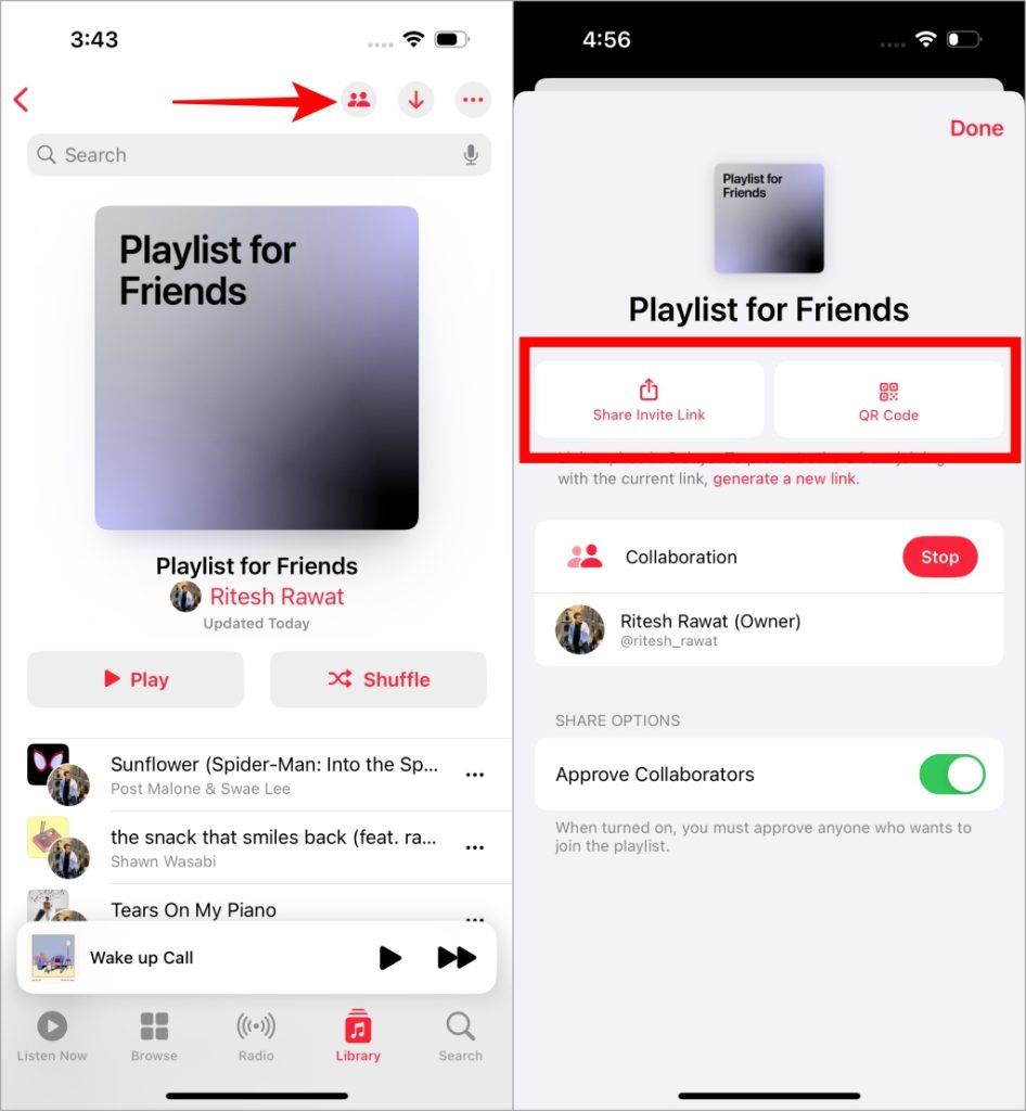 Apple Musicでコラボプレイリストを作成する方法