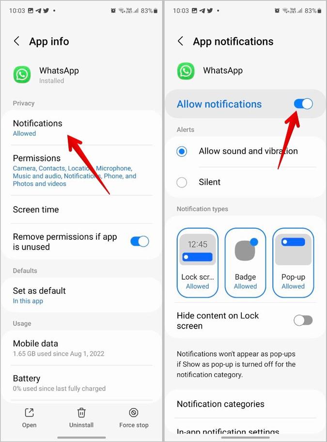 WhatsAppでチャット、ステータス、通話のミュートを解除する方法