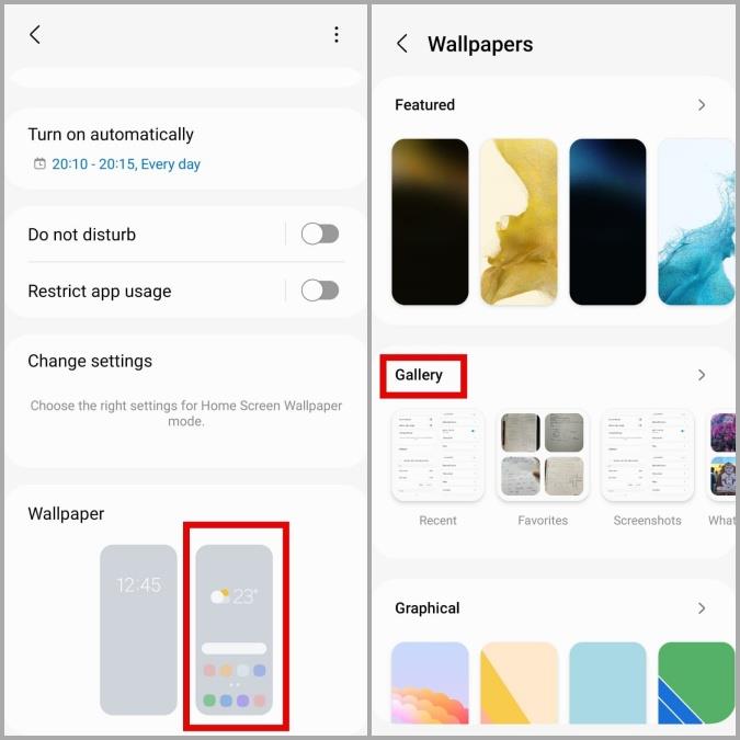 Samsung Galaxy 携帯電話の壁紙を自動的に変更する方法