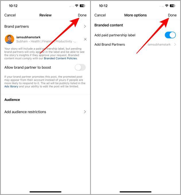 Instagramの投稿、リール、ストーリーに有料パートナーシップラベルを追加する方法