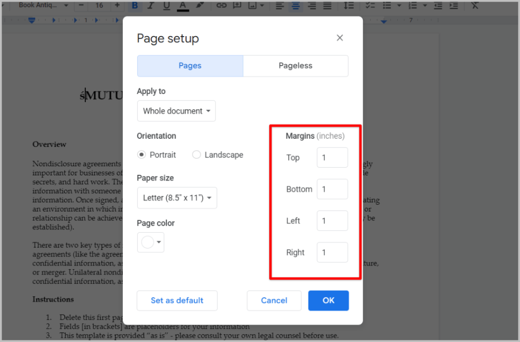Google ドキュメントの余白を変更する 3 つの方法