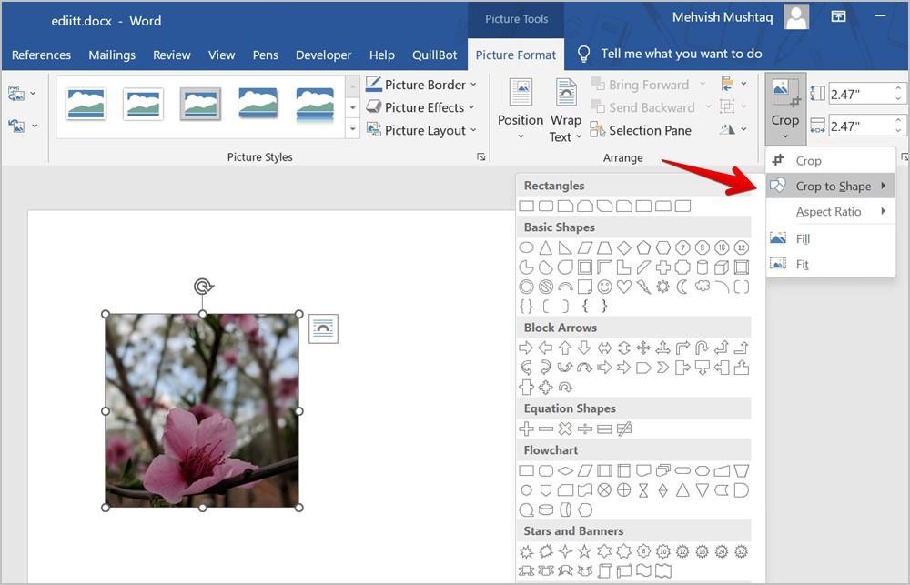 Word 文書で画像をトリミングする 7 つの最良の方法 (円のトリミングを含む)