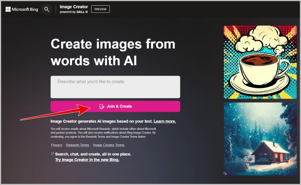 Microsoft Bing Image Creatorの使用方法
