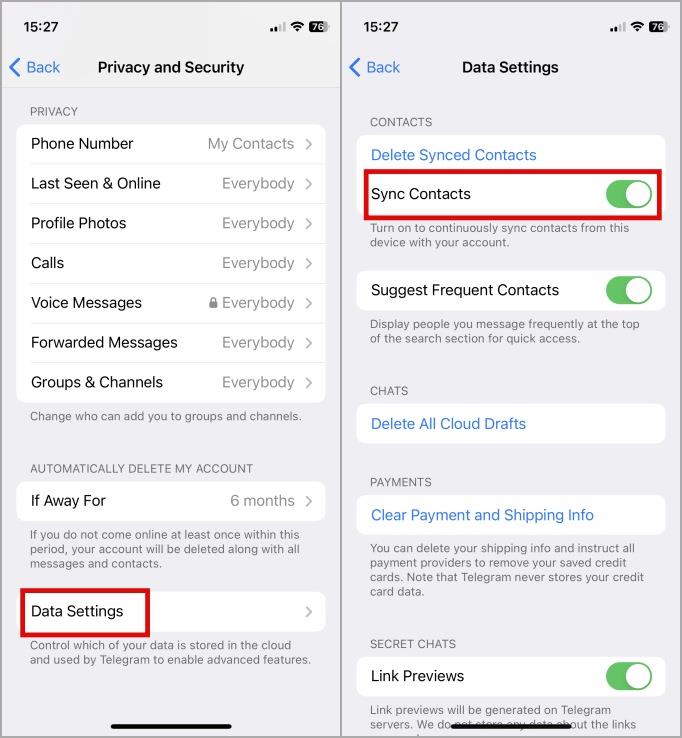 Telegram の連絡先をエクスポートして同期する方法