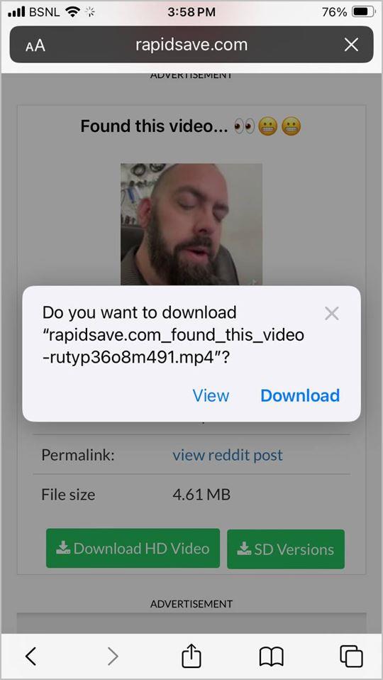 iPhoneでRedditビデオを音声付きでダウンロードする方法