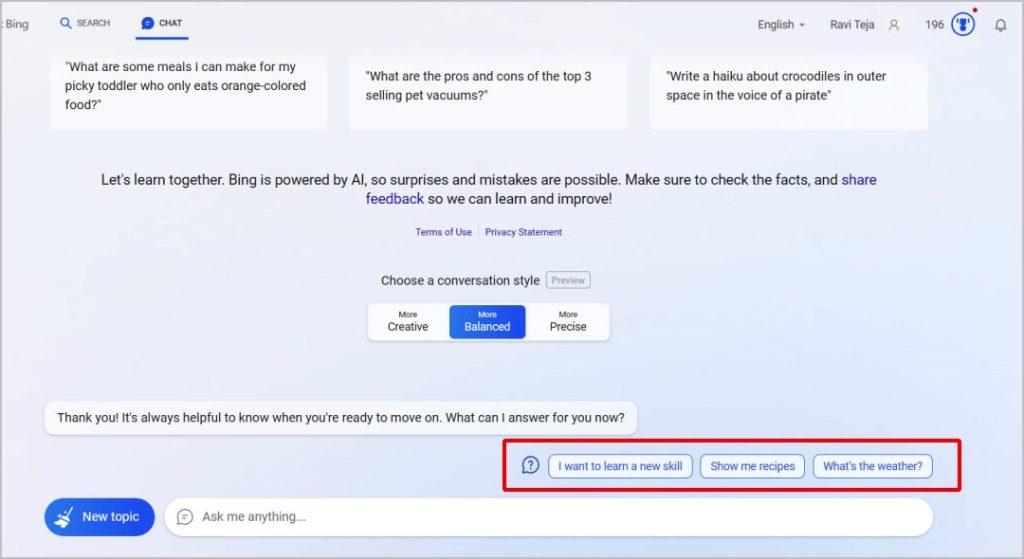 ChatGPT AI を活用した新しい Bing チャットの使用方法