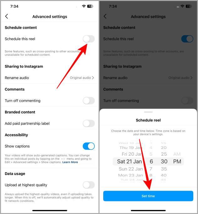 Instagramアプリで投稿とリールを無料でスケジュールする方法