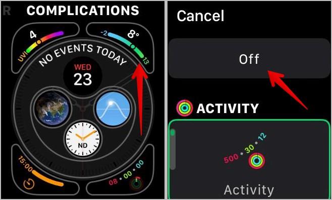 Apple Watch Face に合併症を追加、編集、または削除する方法