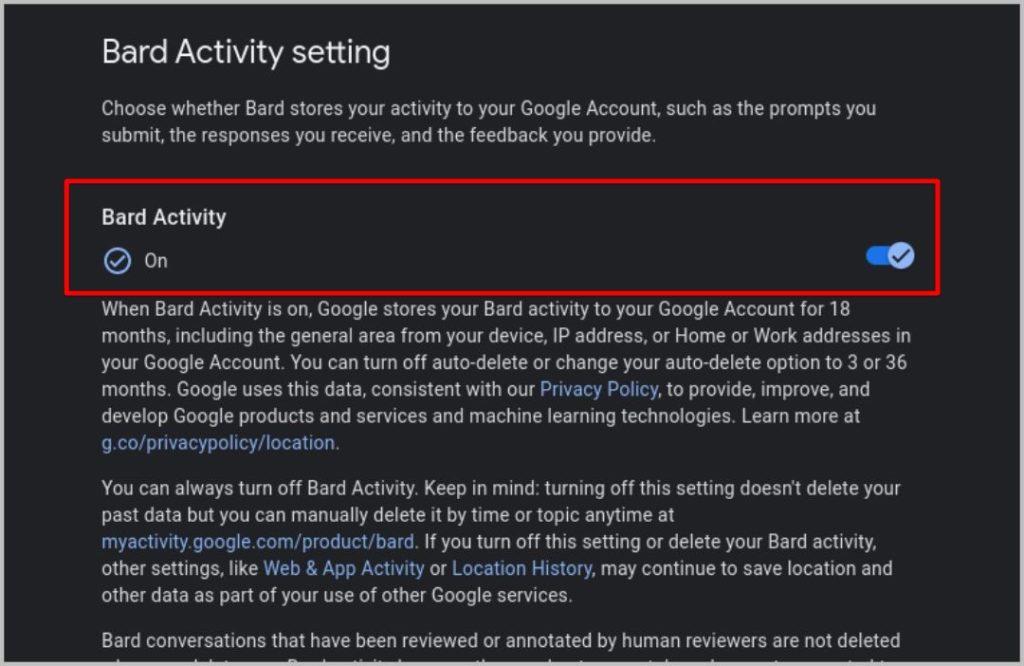 Google Bard の会話を削除する方法