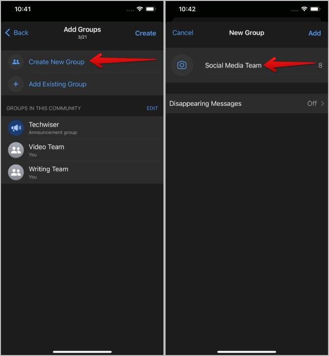 WhatsApp コミュニティにグループを追加または削除する方法