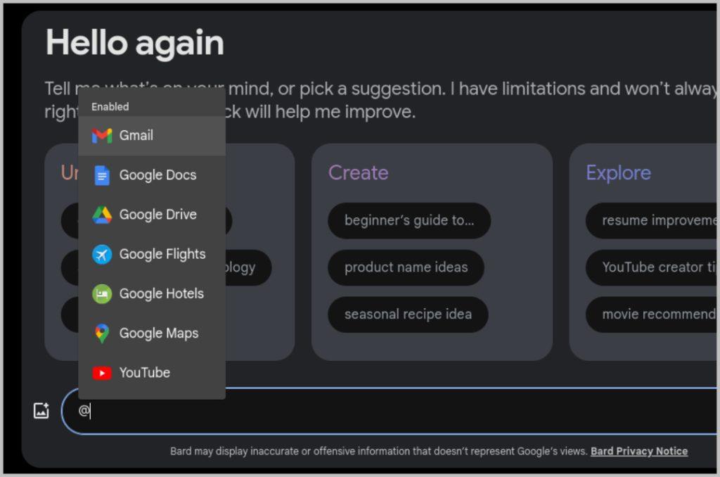 Google Bard で拡張機能を有効にして使用する方法