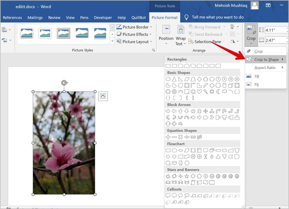 Word 文書で画像をトリミングする 7 つの最良の方法 (円のトリミングを含む)