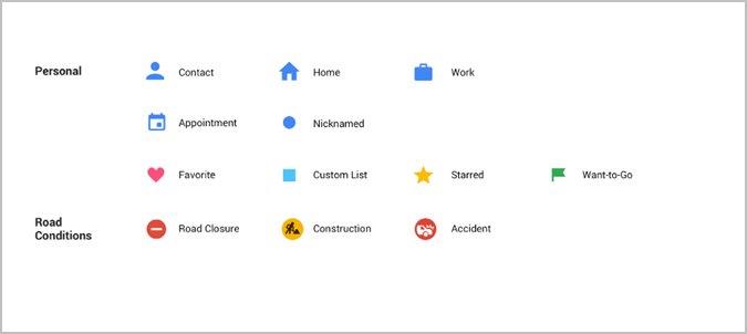 Google マップのさまざまなアイコンや記号の意味