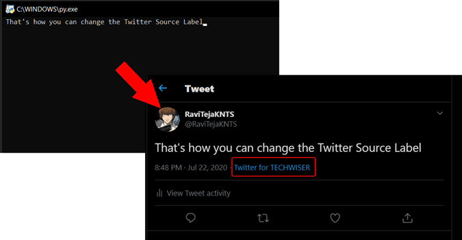 Twitterソースラベルを変更する方法