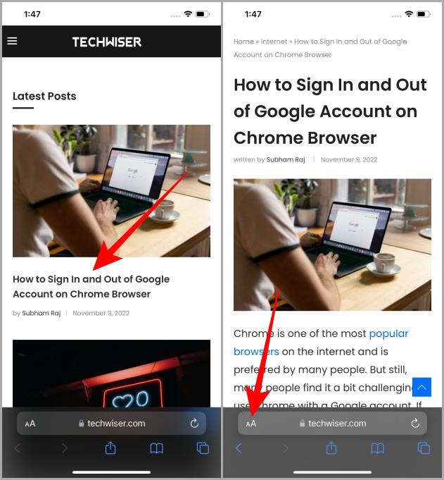 iPhone、iPad、Mac の Safari でリーダービュー (モード) を有効にする方法