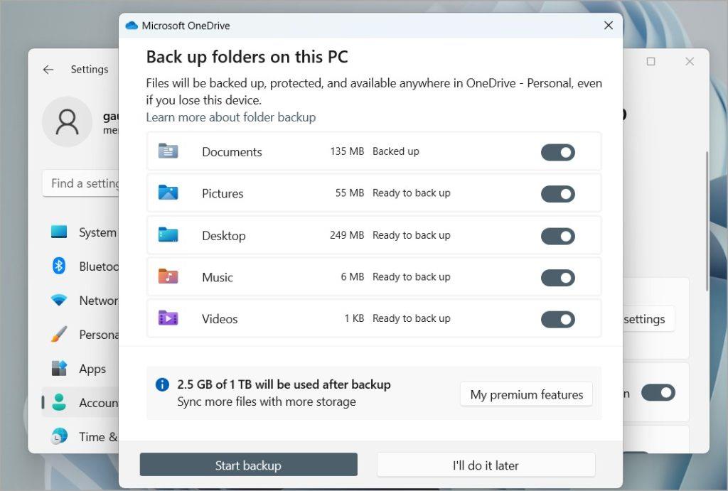 再インストールする前に Windows 11 をクラウドにバックアップする方法