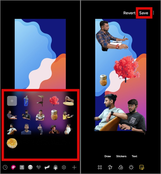 Samsung Galaxy 携帯電話の写真からカスタム ステッカーを作成する方法