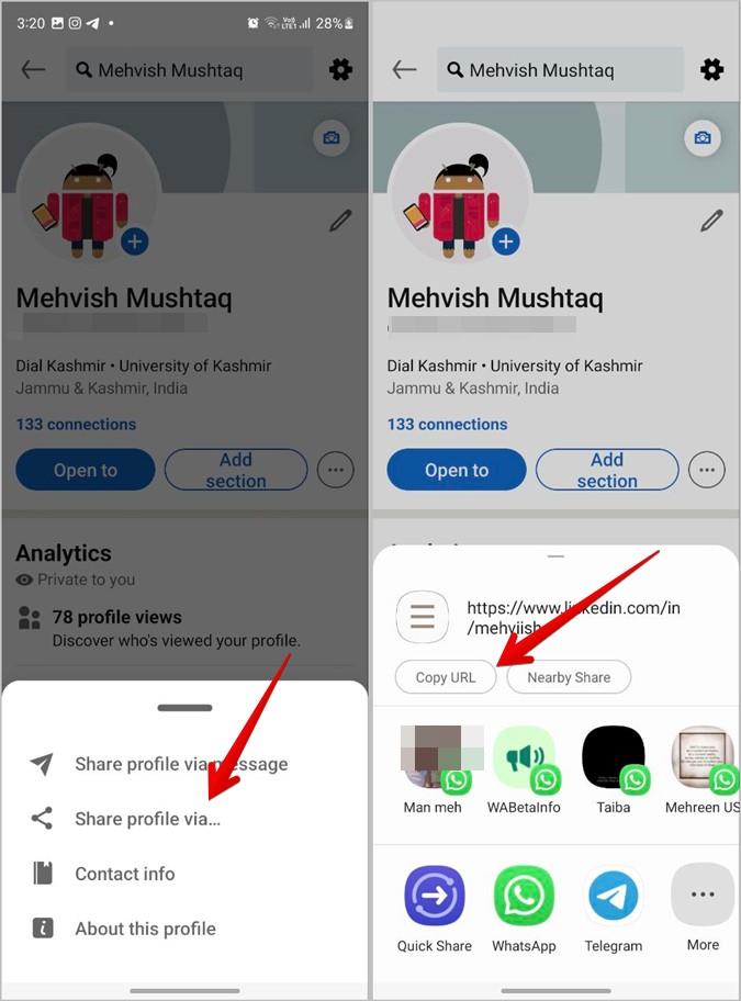 LinkedIn プロフィールの URL とそれをモバイルおよび PC で共有する方法