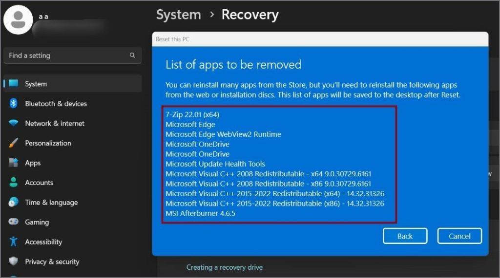 Windows 11 PC をリセットするとどうなるか