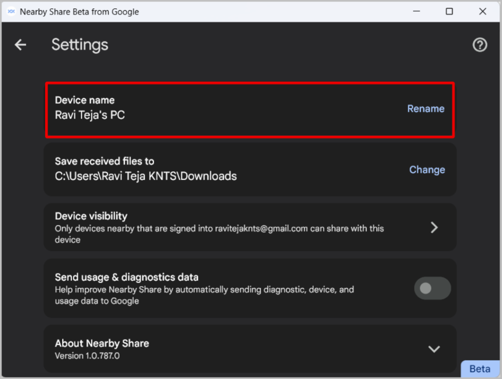 Nearby Share を使用して Android と Windows 間でファイルを共有する方法