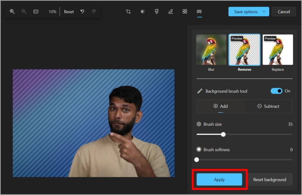 Windows フォト アプリで背景を透明にする方法
