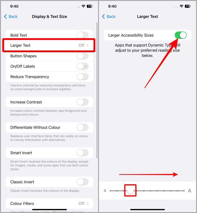 iPhoneでテキスト/フォントサイズを変更する最も簡単な方法