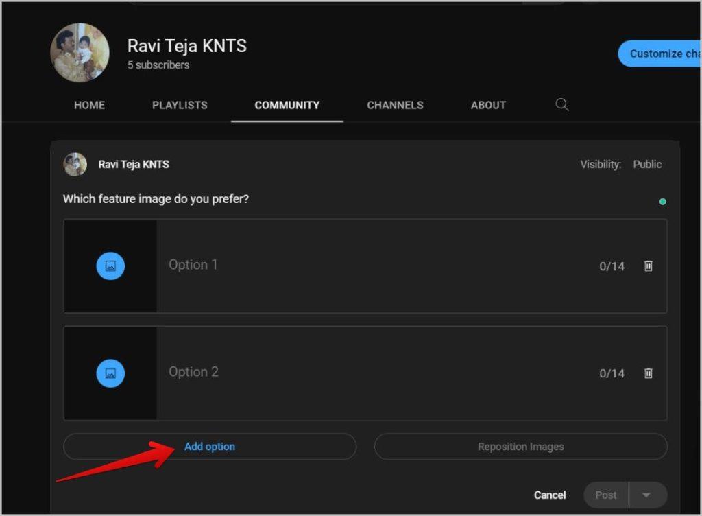 YouTube で画像を使用したコミュニティ投票を作成する方法