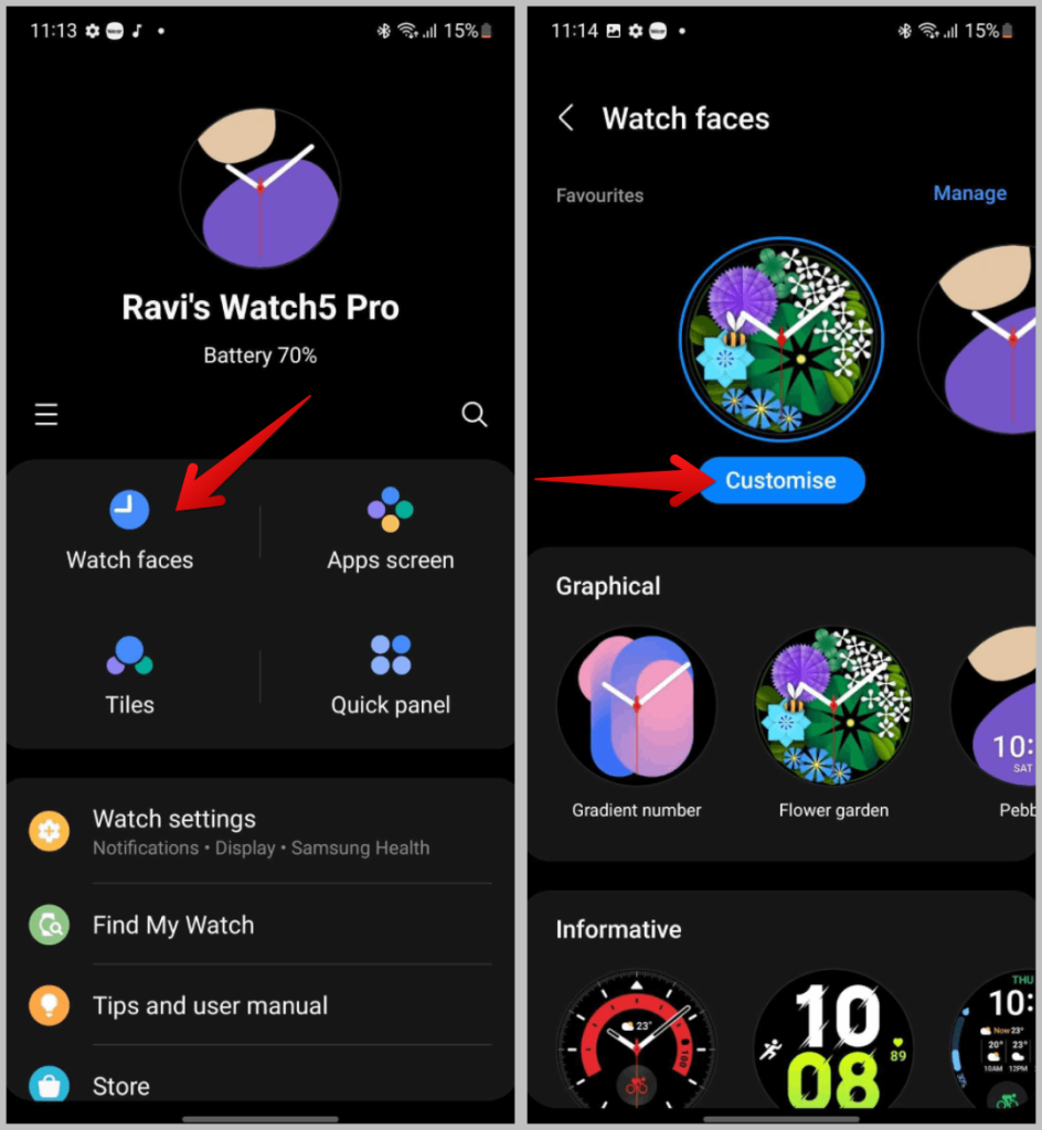 Samsung Galaxy Watch のウォッチフェイスをカスタマイズする方法